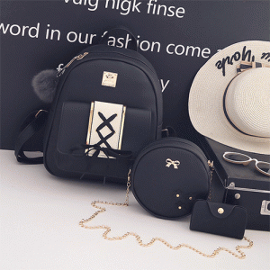 Leather Bag Suit, three piece (Black)