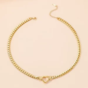 Heart Shape Titanium Steel Polishing Plating 18K Gold