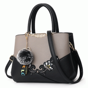 Leather Handbag contrast color & soft surface