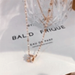 Fashion Titanium Steel Plating  Zircon Pendant Necklace