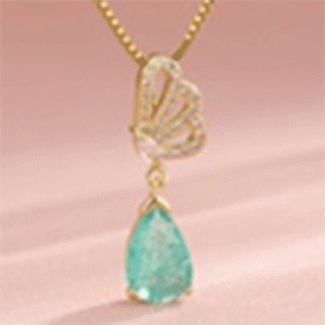 Water Droplets Heart Shape 18K Gold Plated Pendant Necklace