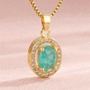 Artistic Square Water Droplets Heart Shape 18K Gold Plated Necklace